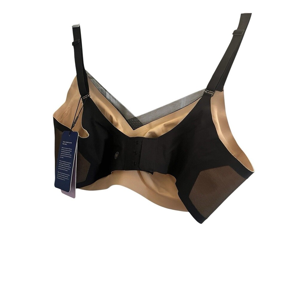 Honeylove Wireless Shaping Bra Mesh Adjustable Straps Black Beige Size XL - Picture 3 of 6